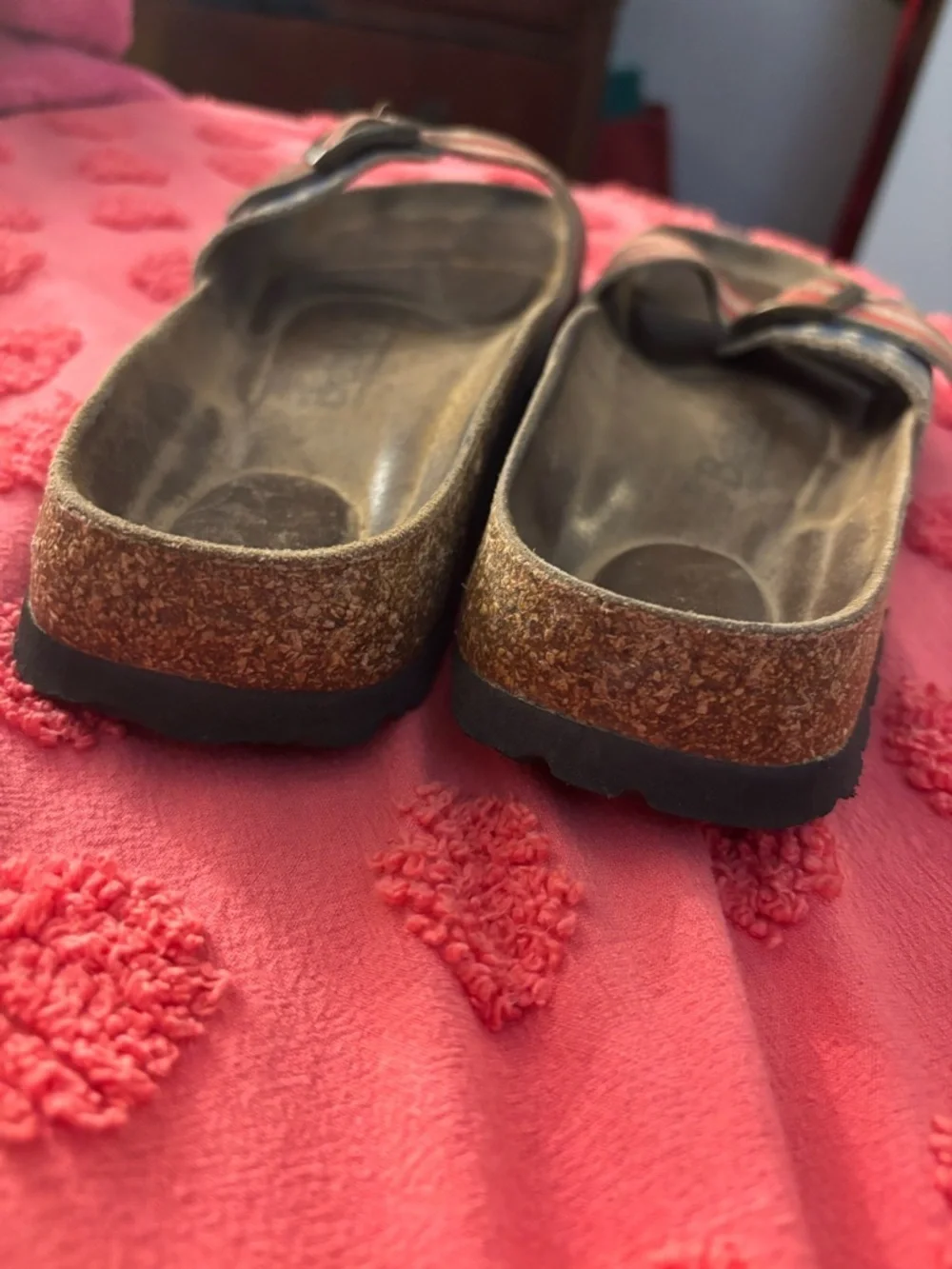 BETULA Birkenstock Luca USA Patriotic Flag Slide Sandals Red White Blue Sz 7 38